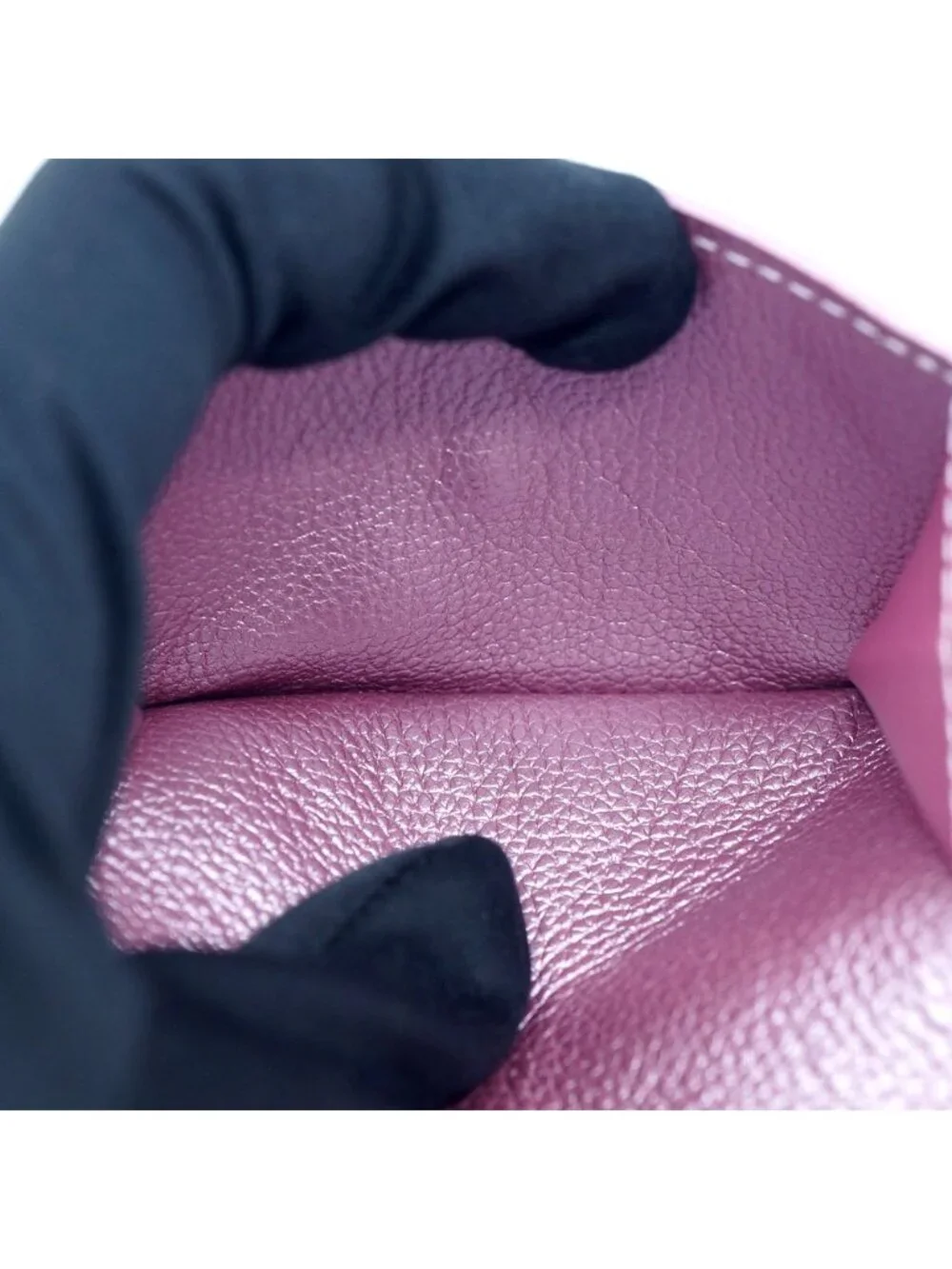Louis Vuitton Portefeuille Lock Pink Silver Leather Coin Purse